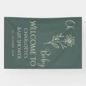 Oh Baby Minimalist Wildflower Baby Shower 横断幕 (横)