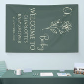 Oh Baby Minimalist Wildflower Baby Shower 横断幕 (トレードショー)