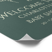 Oh Baby Minimalist Wildflower Baby Shower Welcome ポスター (角)