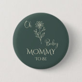 Oh Baby Minimalist Wildflower Mommy-to-be 缶バッジ (正面)