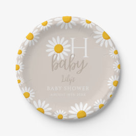 Oh Baby Modern Daisy Gender Neutral Baby Shower ペーパープレート