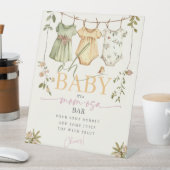 Oh Baby Mom-osa Bar Baby Clothesline Baby Shower 台座サイン (インサイチュ)
