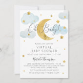 Oh Baby Moon & Stars theme Virtual Baby Shower 招待状 (正面)