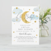 Oh Baby Moon & Stars theme Virtual Baby Shower 招待状 (スタンド正面)
