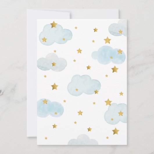 Oh Baby Moon & Stars theme Virtual Baby Shower 招待状 (裏面)