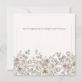 Oh Baby Neutral Floral Minimalist baby shower 招待状 (裏面)