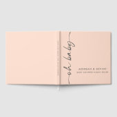 Oh Baby Pale Peach Baby Shower Guest Book ゲストブック (全面)