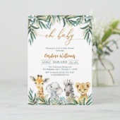 Oh Baby Party Animals Baby Shower Invitation 招待状 (スタンド正面)