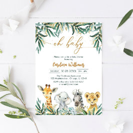 Oh Baby Party Animals Baby Shower Invitation 招待状