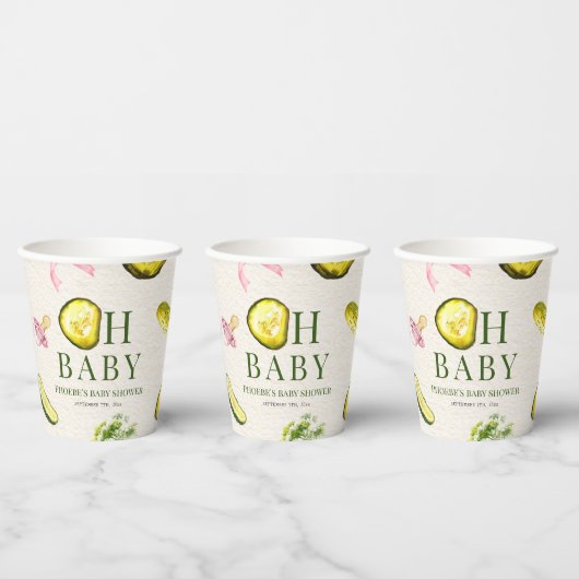 Oh Baby Pickles + Pacifiers ピンクベビーシャワー 紙コップ (複数)
