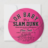 Oh Baby Pink Basketball Girl Baby Shower Circle 招待状 (正面)