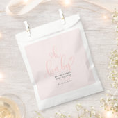 Oh Baby Pink Script Minimal Baby Shower  フェイバーバッグ (クリップ留めされた状態)