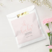 Oh Baby Pink Script Minimal Baby Shower  フェイバーバッグ (封をした状態)