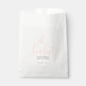 Oh Baby Pink Script Minimal Baby Shower  フェイバーバッグ (正面)