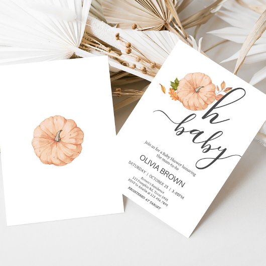 Oh Baby Pumpkin Fall Baby Shower 招待状