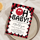 Oh Baby! Retro Groovy Happy Face Baby Shower  招待状
