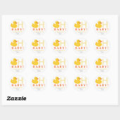 Oh Baby Rubber Duck Baby Shower Favor Stickers ラウンドシール (シート)