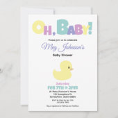 Oh Baby Rubber Duck Gender Neutral Baby Shower 招待状 (正面)
