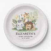 Oh Baby Safari Animals Baby Shower ペーパープレート (正面)