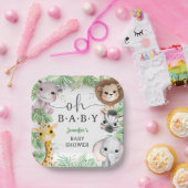 Oh Baby Safari Animals Baby Shower Jungle ペーパープレート (パーティー)