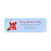 Oh Baby Santa & Mrs. Claus ベビーシャワー住所 ラベル (正面)
