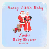 Oh Baby Santa & Mrs. Claus ベビーシャワー スクエアシール (正面)