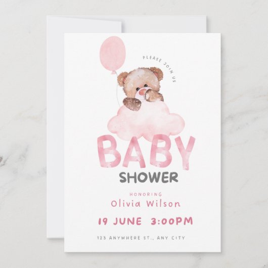Oh Baby Shower Celebration Design 招待状 (正面)