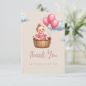 Oh Baby Shower Pink サンキューカード (スタンド正面)