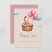 Oh Baby Shower Pink サンキューカード (正面/裏面)