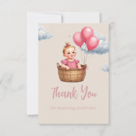 Oh Baby Shower Pink サンキューカード