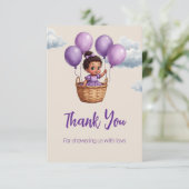 Oh Baby Shower Purple サンキューカード (スタンド正面)