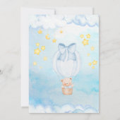 Oh Baby Teddy Bear Balloon Boy Baby Shower  招待状 (裏面)