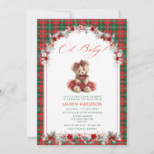 Oh Baby Teddy Bear Christmas Baby Shower 招待状 (正面)