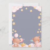 Oh Baby Teddy Bear Twinkle Little Star Baby Shower 招待状 (裏面)