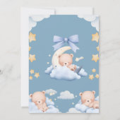 Oh Baby Teddy Bear Twinkle Little Star Baby Shower 招待状 (裏面)