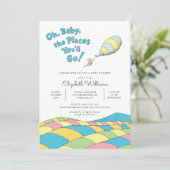 Oh, Baby, the Places You'll Go Boy Baby Shower 招待状 (スタンド正面)