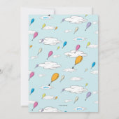 Oh, Baby, the Places You'll Go Boy Baby Shower 招待状 (裏面)