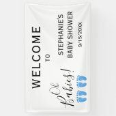 Oh Baby Twin Boys' Baby Shower Welcome  横断幕 (縦)