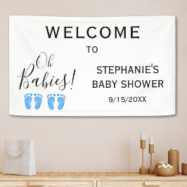 Oh Baby Twin Boys' Baby Shower Welcome  横断幕