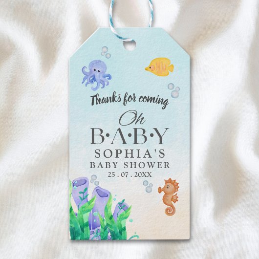 Oh Baby Under Sea Baby Shower ギフトタグ