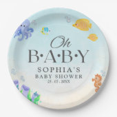 Oh Baby Under Sea Baby Shower ペーパープレート (正面)