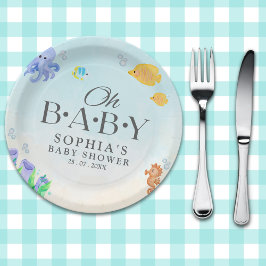 Oh Baby Under Sea Baby Shower ペーパープレート