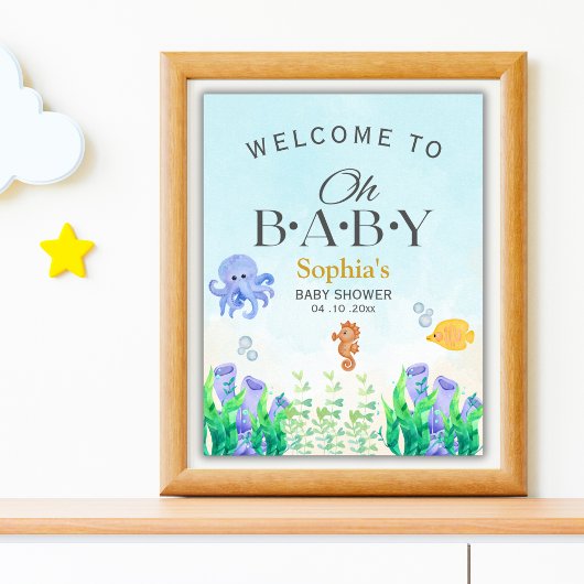 Oh Baby Under Sea Baby Shower ポスター