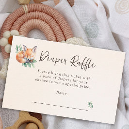 Oh Baby Warm Beige Woodland Fox Diaper Raffle Card 名刺