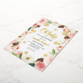 Oh Baby Winter Girl Baby Shower 箔招待状 (回転した状態)