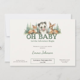 Oh Baby Woodland Baby Shower Invitation • Opossum  シーズンカード