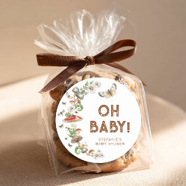 Oh Baby Woodland Mushroom Baby Shower Favor  ラウンドシール
