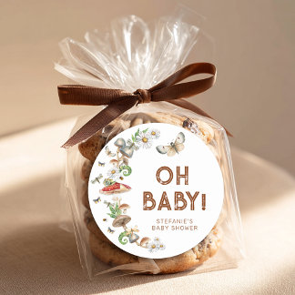 Oh Baby Woodland Mushroom Baby Shower Favor  ラウンドシール