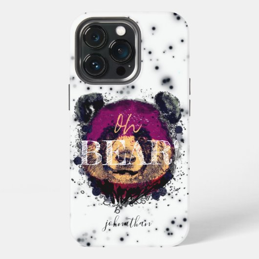"OH BEAR" | かわいいパンダのモノグラム iPhoneケース (裏面)