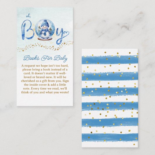 Oh BoyテーマBooks Forベビーリクエストカード エンクロージャーカード (正面/裏面)